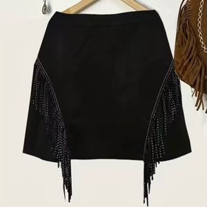 Black Fringe Skirt Size 3XL